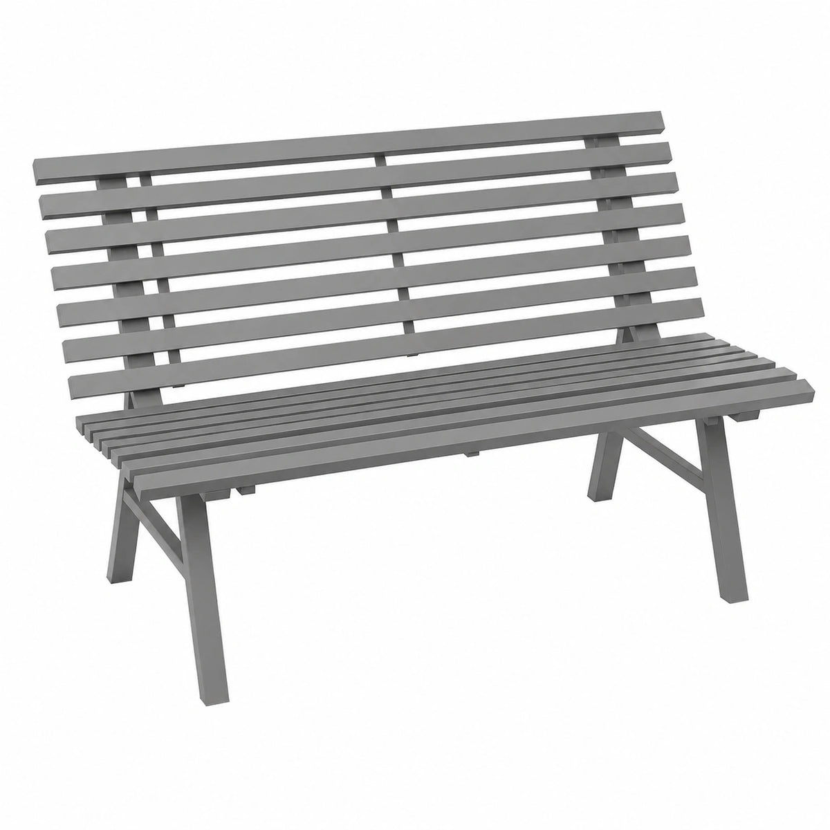 Gartenbank – 2-Sitzer, 123 × 67 × 79 cm, UV-beständig, Grau, für Garten, Terrasse und Balkon