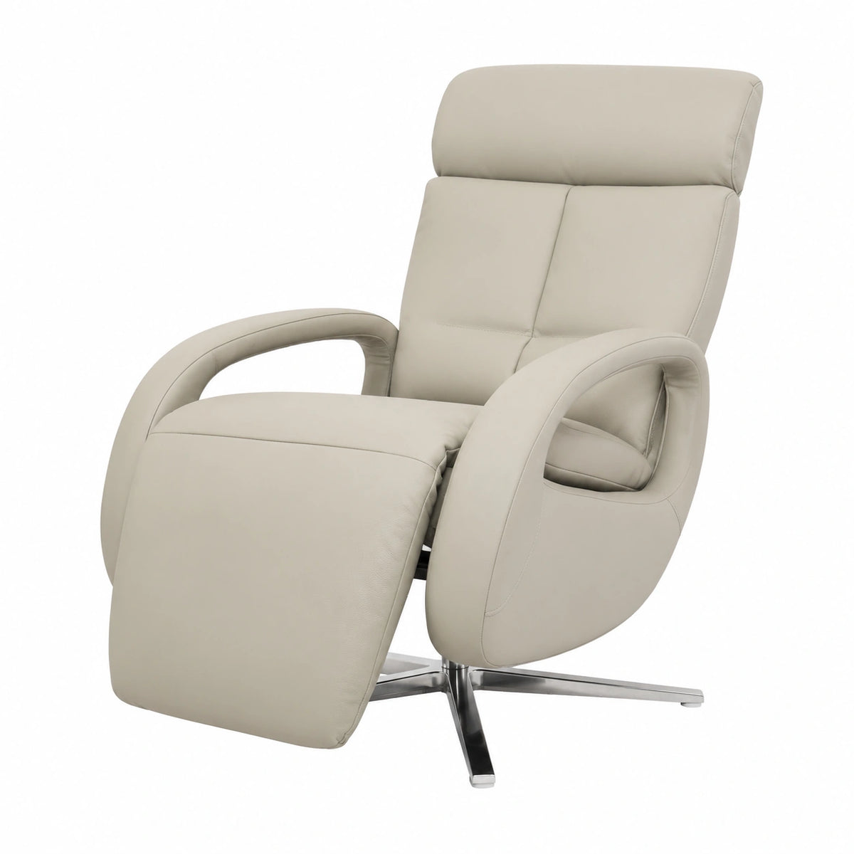 Relaxsessel – drehbar, mit LED-Beleuchtung, aus Leder, Grau