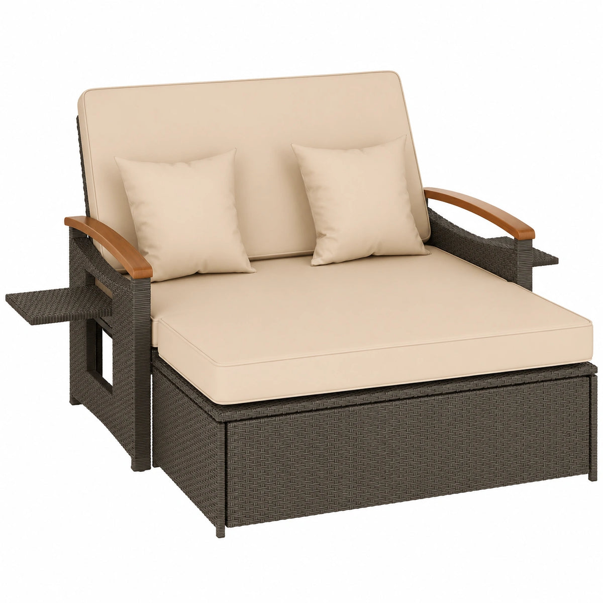 Gartensofa – 2-Sitzer, mit Stauraum, aus Rattan, für Balkon