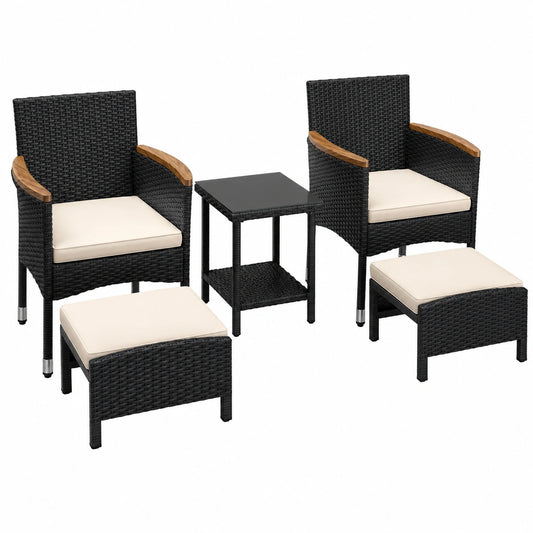 Gartenmöbel – 5er-Set, aus Rattan