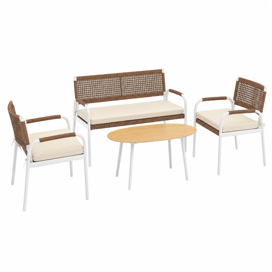 Gartenmöbel – 2-Sitzer, aus Rattan, für Garten, Terrasse und Balkon