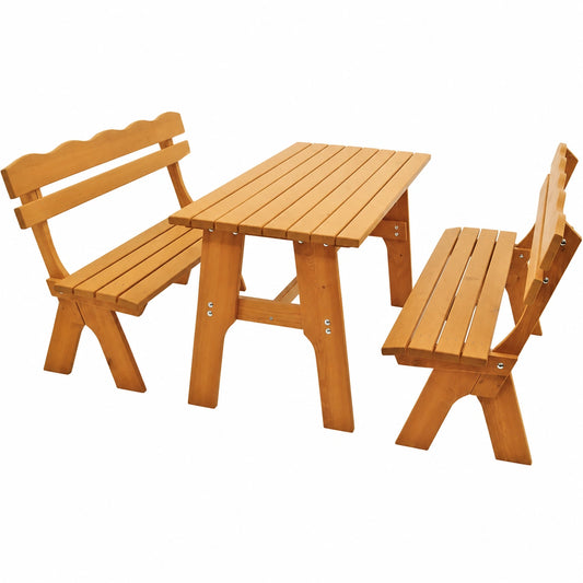 Gartengarnitur – 3-teilig, 70 × 150 cm, aus Kiefernholz