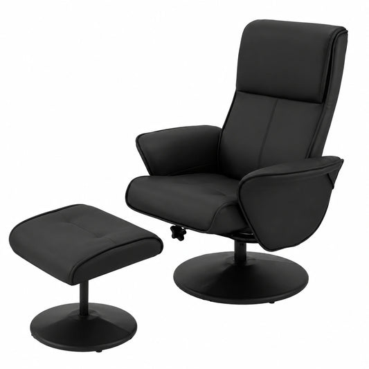 Relaxsessel – aus Kunstleder, Schwarz